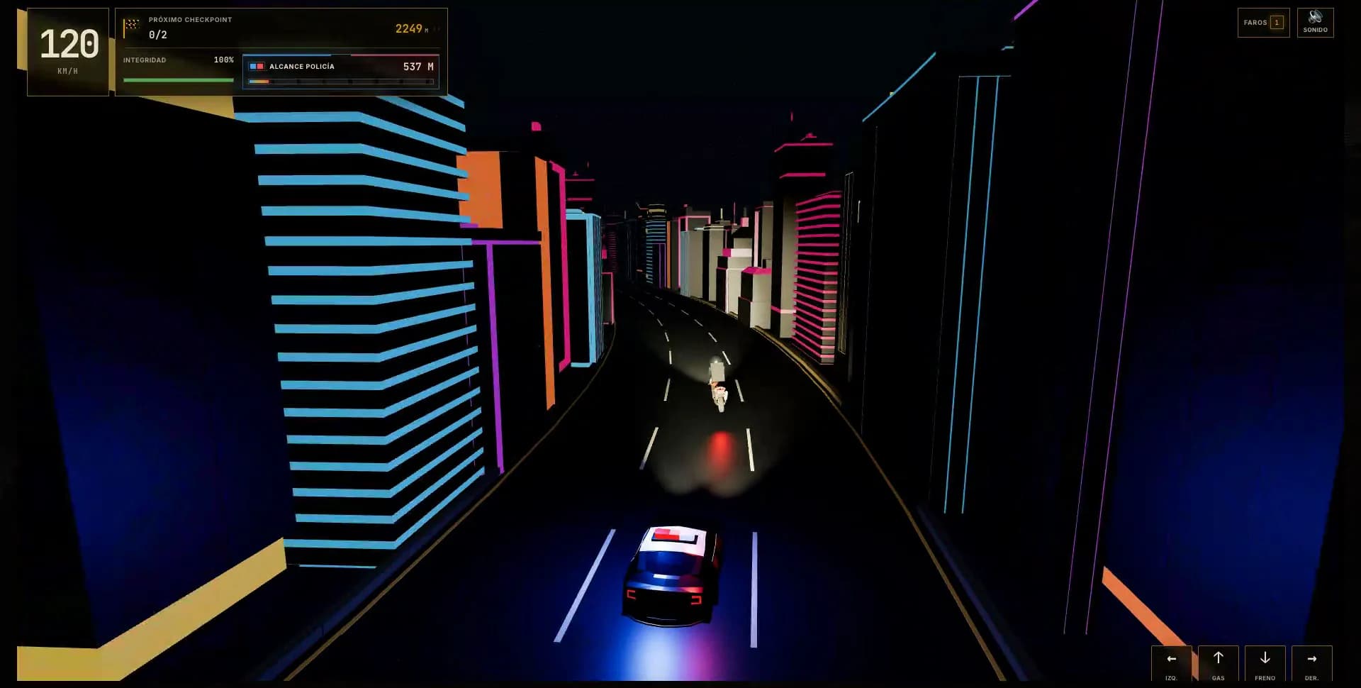Current vehicle evasion minigame with a police chase and checkpoints